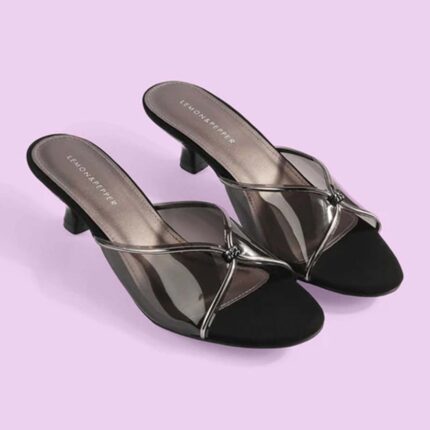 Transparent Strap Block Heels